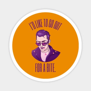 Halloween Vampire Greaser Dude Pun Magnet